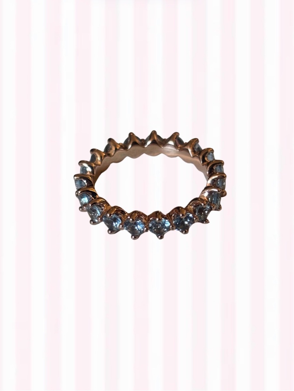 Blue Stone Eternity Band Ring - Women Jewelry